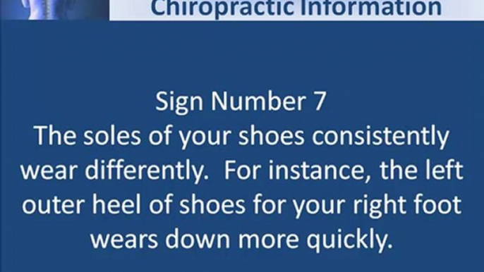 San Antonio Chiropractic: 10 signs to see a chiropractor.