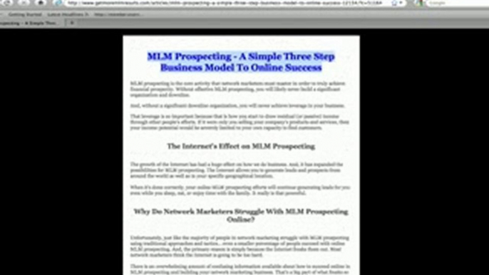 Three Step MLM Prospecting Business Model