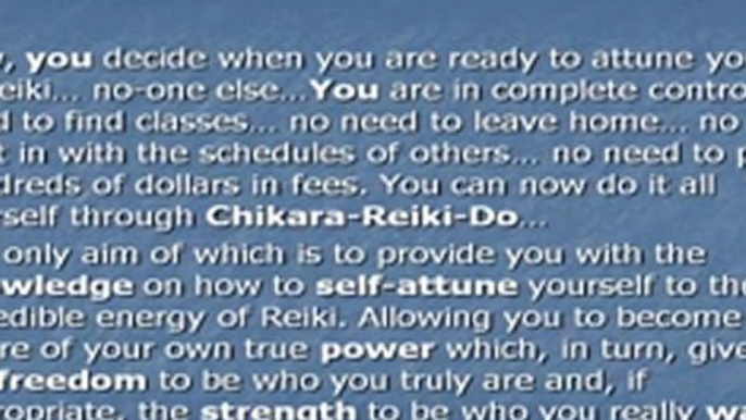 Why Chikara-Reiki-Do?