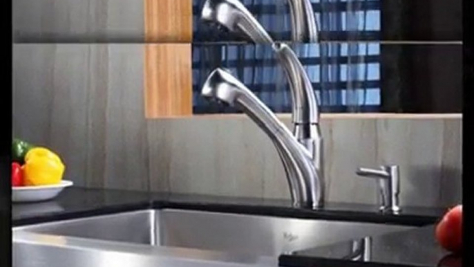 Kraus Farmhouse Steel Kitchen Sink, Faucet KPF-2110 & ...