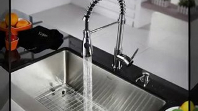 Kraus Steel Kitchen Sink and  Kitchen Faucet and Soap ...