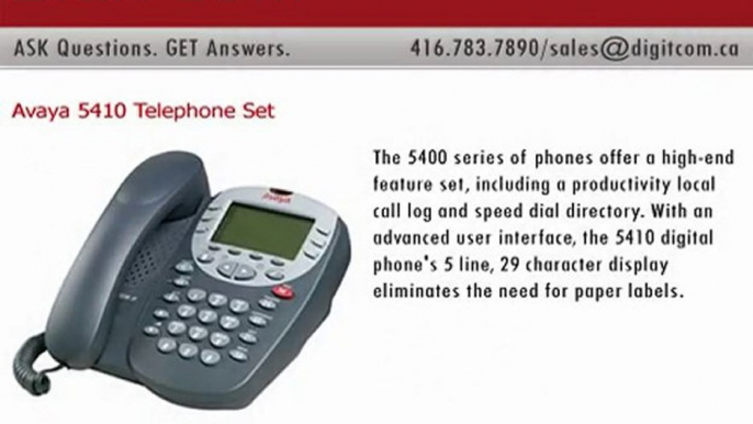 Avaya 5410 Telephone Set | Digitcom.ca (Business Phone Syste