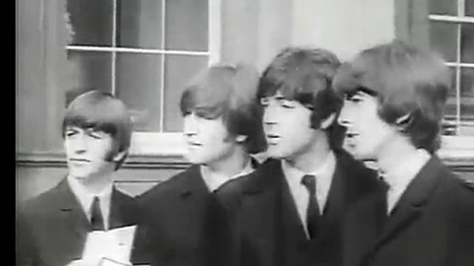 The Beatles Receive Knighthood PublicDomainFootage.com