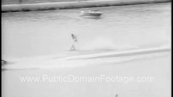 Water Skiing Wipeout Footage - www.PublicDomainFootage.com