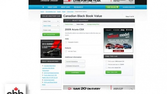 Used Car Future Value Calculator By Canadian Black Book