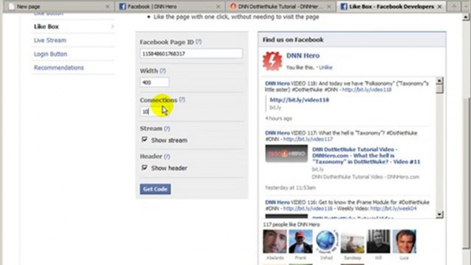 DotNetNuke Tutorial, Adding a Facebook "Like" Box