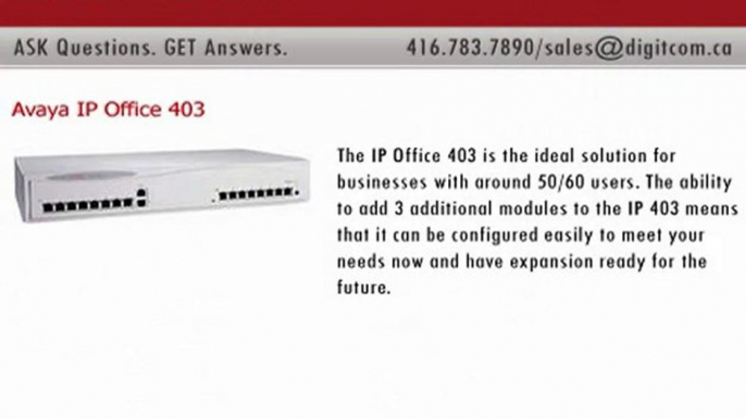 Avaya IP Office 403 | Digitcom.ca (Business Phone Systems)