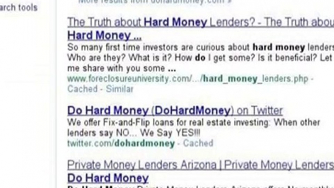 Do Hard Money on Google Keyword Search