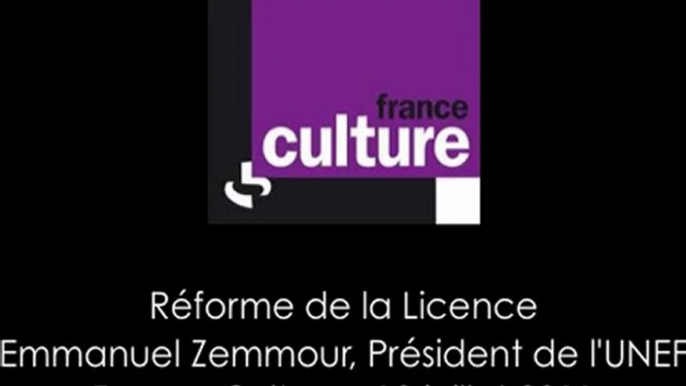 Emmanuel Zemmour, Réussite en licence sur France Culture