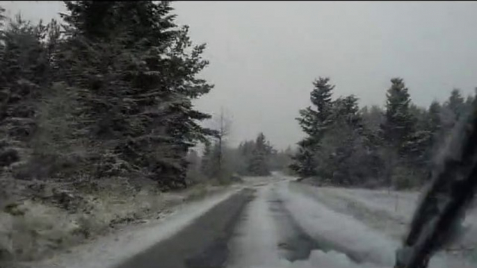 La Neige sur les routes du plateau ce 15 novembre 2010