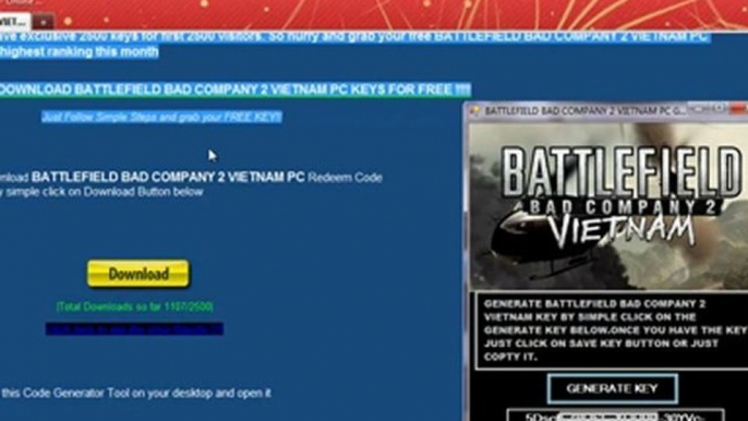 DOWNLOAD BFBC2 VIETNAM PC SERIAL KEYS 100% WORKING GUARANTEE