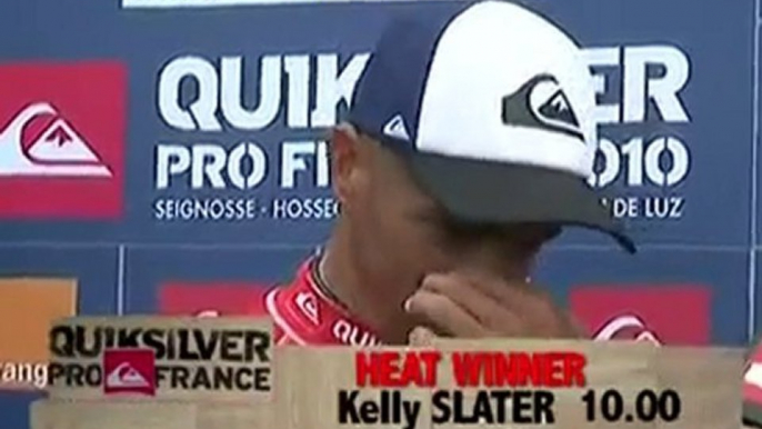 Kelly Slater vs. Maxime Huscenot in Round 2 of Quiksilver Pro France