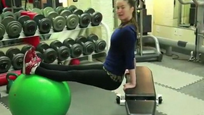 Tricep Dips with Yoga Ball - Women's Fitness