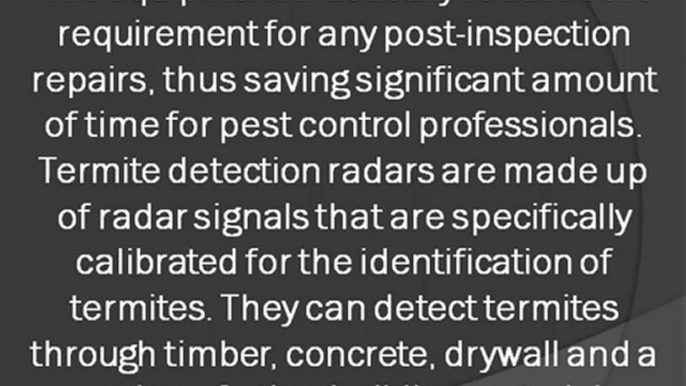 Benefits of Using Termite Detection Radar