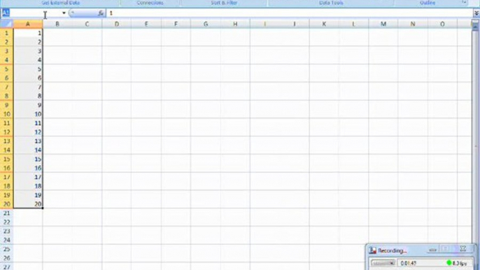 Inserting drop down menus to your spreadsheet