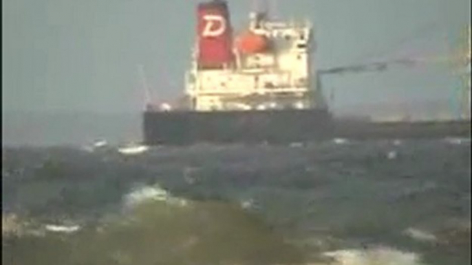 Ships and Rough Seas - Tybee Island Georgia