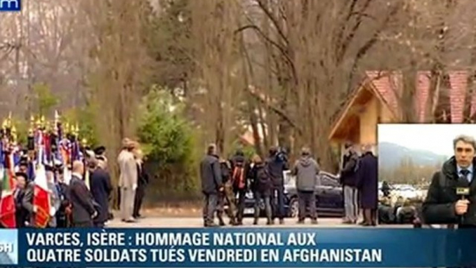 Sarkozy préside un hommage national pour les 4 soldats tués en Afghanistan