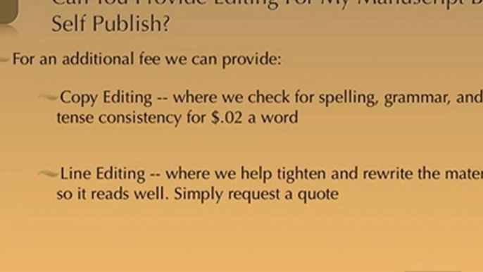 Editing for Your Self Published Book