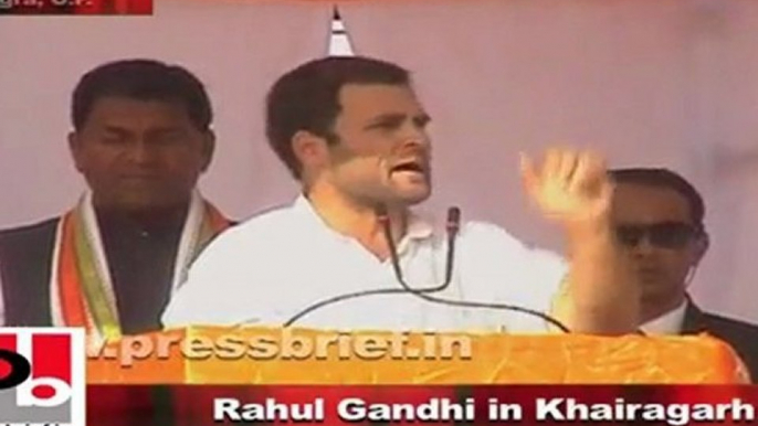 Rahul Gandhi addresses an election rally in Khairagarh (Agra) as part of his Congress campaign