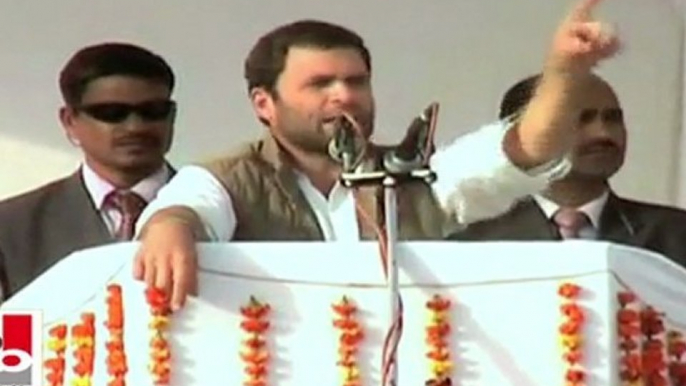 Rahul Gandhi in Bilaspur explains welfare policies of Congress-led UPA Govt.