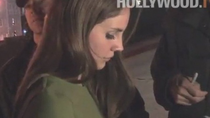 Lana Del Rey parties in green at Chateau Marmont