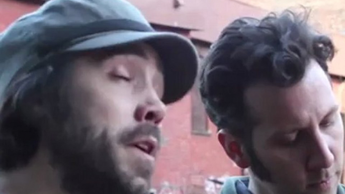 Patrick Watson performs Words In The Fire on a fire escape in Montreal