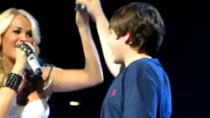 Carrie Underwood Kisses One Lucky Kid
