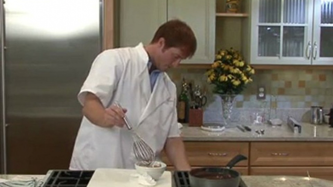 Adding Chocolate Pie Filling to the Pie Crust