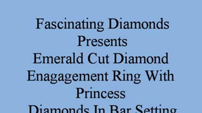 Emerald Cut Diamond Engagement Ring With Princess Diamonds In Bar Setting FDENS1172EMR