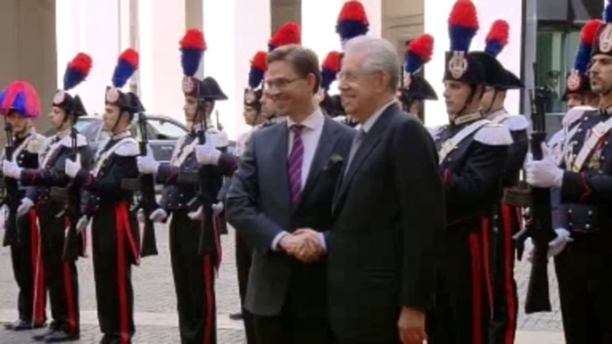 Roma - Arrivo a Palazzo Cigi del Primo Ministro della Repubblica di Finlandia (17.04.12)