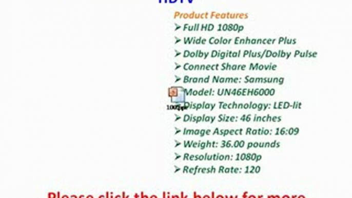 Samsung UN46EH6000 46-Inch 1080p 240 CMR LED HDTV REVIEW | Samsung UN46EH6000 FOR SALE