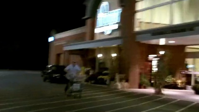 Terrance Running With A Shopping Cart, Grocery Store Parking Lot