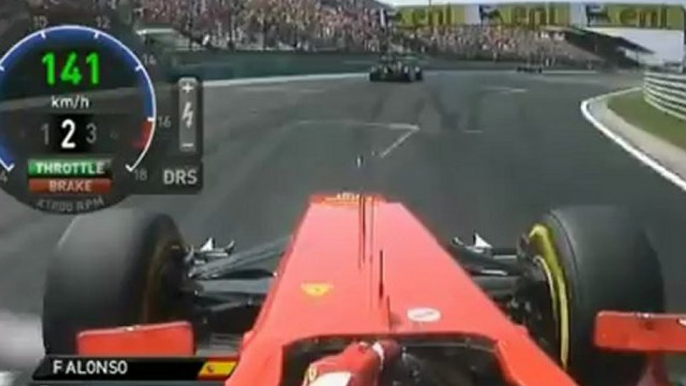 F1 2012 Hungarian GP Alonso Onboard Start [HD] Engine Sounds