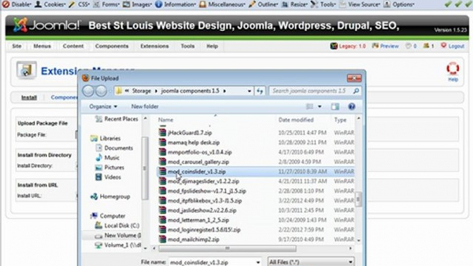 Installing And Uninstalling Joomla 1.5 Modules and Components