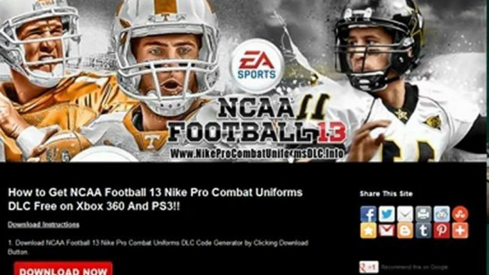 Unlock NCAA Football 13 Nike Pro Combat Premium Uniforms DLC - Xbox 360 And PS3