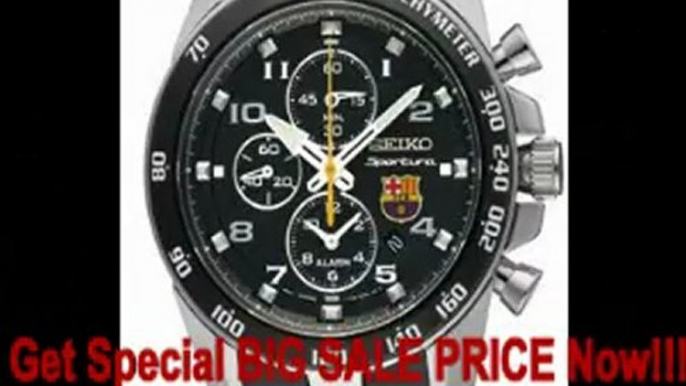 New Seiko Mens FC Barcelona Limited Edition Sportura Chronograph SNAE93 Watch Review