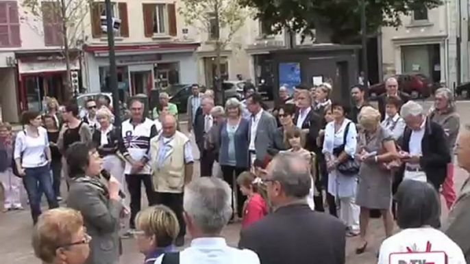 Inauguration fontaine place du marché Roanne