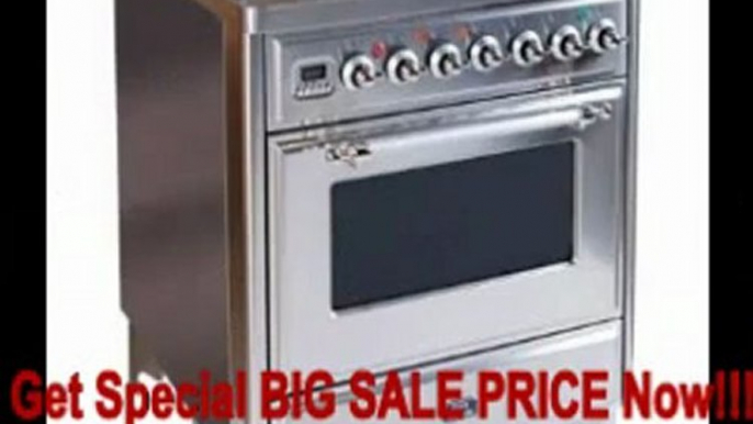 SPECIAL DISCOUNT Majestic Collection UM76DMPMX 30 Classic Freestanding Dual Fuel Range 5 Gas Burners 3 cu. ft. Primary Oven Capacity Warming/Storage Drawer Chrome Trim: Matte