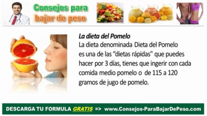 Dietas para bajar de peso rápido: Dieta rápida de 3 días