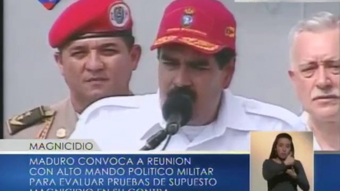 Maduro convoca a reunión del alto mando político y militar ante plan de magnicidio