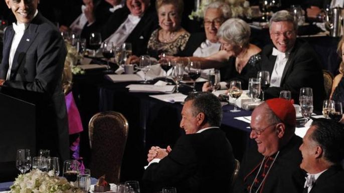 Obama and Romney Trade Jokes While Giving Back-to-Back Speeches at Charity Dinner