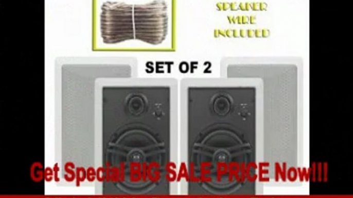 BEST PRICE Yamaha Custom Easy-to-install In-Wall Flush Mount 3-Way 150 watts Natural Sound Speaker Set (Pair of 2) with a 1 Swivel Titanium Dome Tweeter, 1-5/8 Swivel Aluminum Dome Midrange Driver & 6.5 Kevlar Cone Woofer + 50 feet of Oxygen-Free Copper S