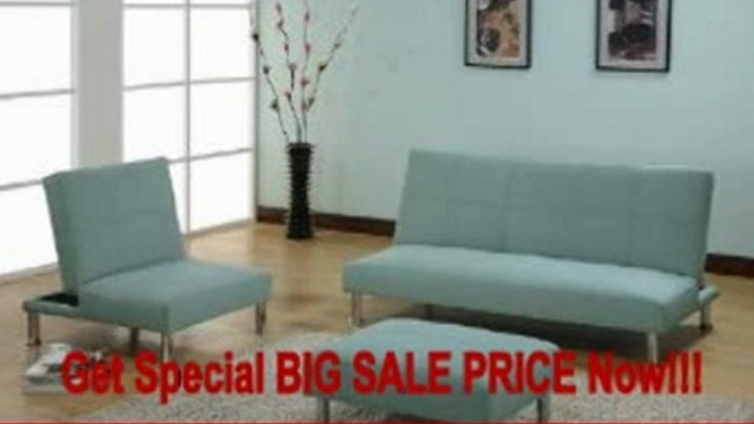 SPECIAL DISCOUNT Light Blue Fabric Klik-Klak Sofa Bed Sleeper & Chair