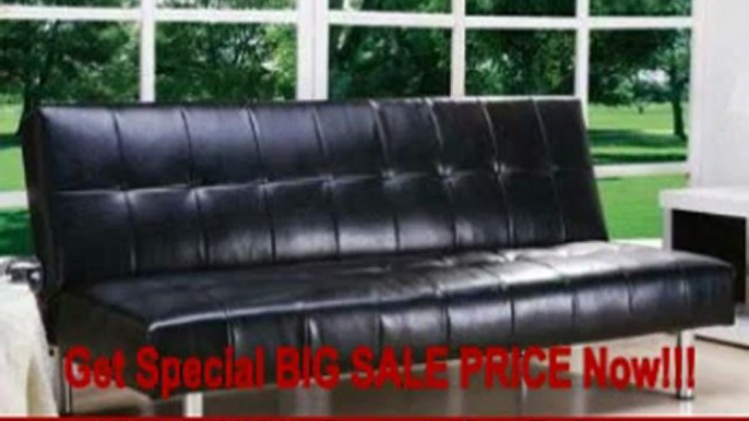 Adjustable Futon Sofa in Black Bycast Leather REVIEW