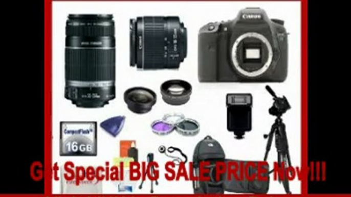 Canon EOS 7D DSLR Camera with SSE Platinum Kit: Includes - Canon EF-S 18-55mm f/3.5-5.6 IS II Autofocus Lens & Canon EF-S 55-250mm f/4-5.6 IS Autofocus Lens, Also Includes 0.45x Hi Def Wide Angle Lens & HD 2x Telephoto Lens, 16GB SDHC Card & Card Rea