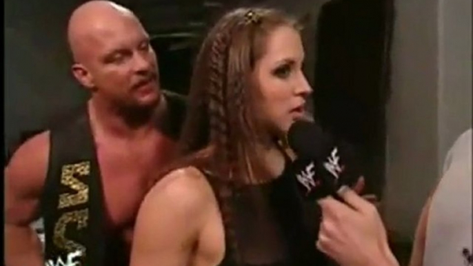 WWE STONE COLD & STEPHANIE MCMAHON BACKSTAGE FUNNY SEGMENT
