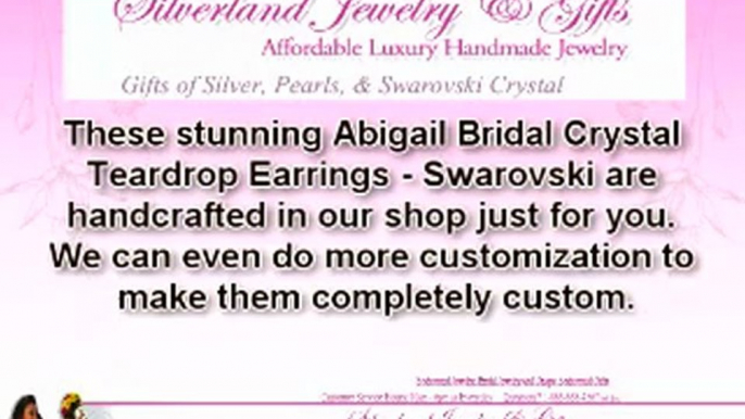 Abigail Bridal Crystal Teardrop Earrings - Swarovski  - Get It Now!