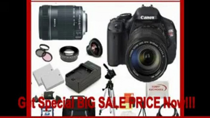 BEST PRICE Canon EOS Rebel T3i Pro Kit Featuring Canon EF-S 18-135mm f/3.5-5.6 IS Lens, Also Includes: 0.45x High Definition Wideon Wide Angle Lens & 2x Telephoto HD Lens, 2 Extra LP-E8 Replacement Batteries & Travel Charger, 16GB SDHC Memory Card & Reade