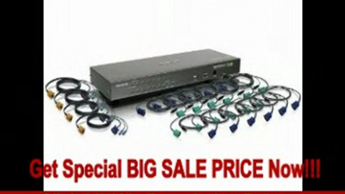 IOGEAR 16-Port USB PS/2 Combo KVM Switch with 12 USB KVM Cables and 4 PS/2 KVM Cables GCS1716KIT