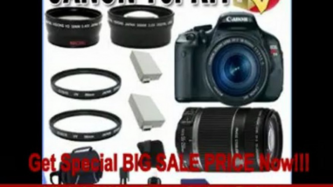 Canon EOS Rebel T3i 18 MP CMOS Digital SLR Camera and DIGIC 4 Imaging with EF-S 18-55mm f/3.5-5.6 IS Lens & Canon 55-250IS Lens + 58mm 2x Telephoto lens + 58mm Wide Angle Lens (4 Lens Kit!!!) W/16GB SDHC Memory+ 2 Extra Batteries + 2 UV Filters + Cas